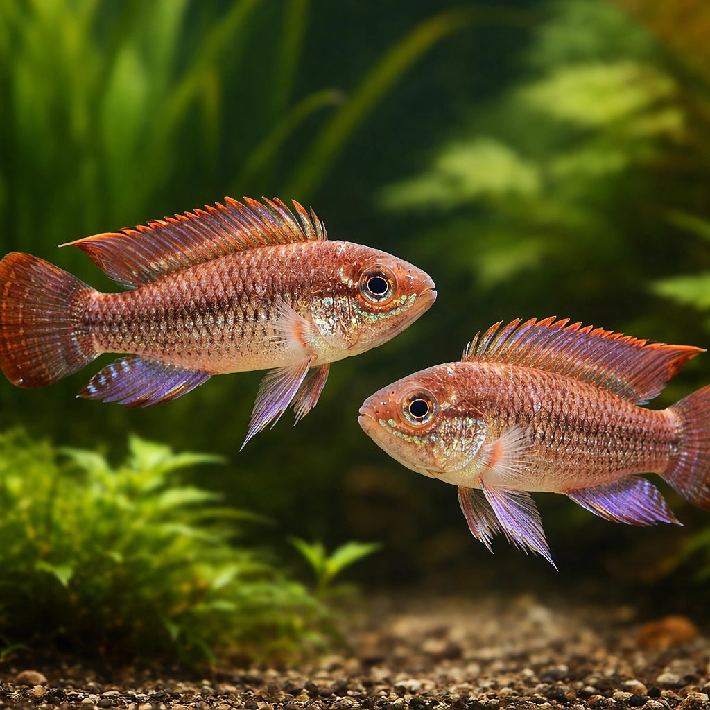 Meinkenni Dwarf Cichlid — tropical fish for sale UK — AI pair planted view
