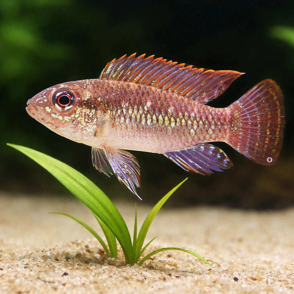 Meinkenni Dwarf Cichlid — tropical fish for sale UK — AI scale plant view