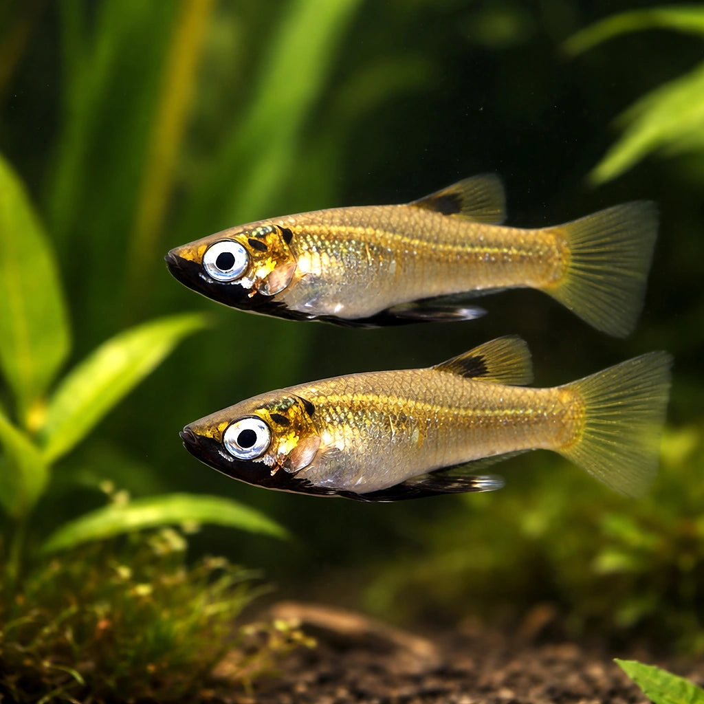 Metallic Topminnow, Girardi — tropical fish for sale UK — AI pair planted view