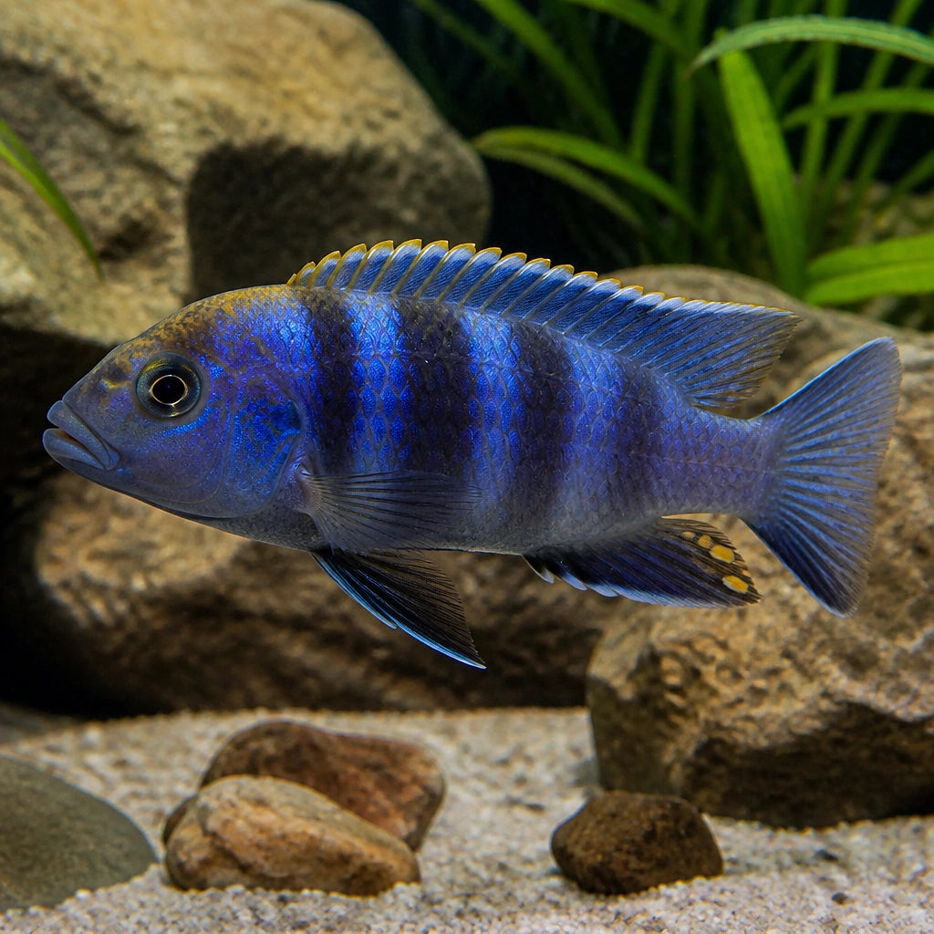 Mpangha Rocks Red Top Zebra — Lake Malawi Cichlids for sale UK — AI natural aquarium view