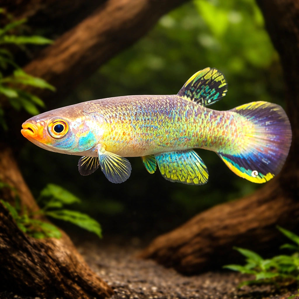 Mexico Rivulus — tropical fish for sale UK — AI hero driftwood view