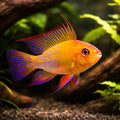 Mikrogeophagus ramirezi — Dwarf Cichlid for sale UK — AI hero driftwood view