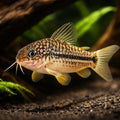 Mini Cory, Light-Spot Catfish — tropical fish for sale UK — AI hero driftwood view
