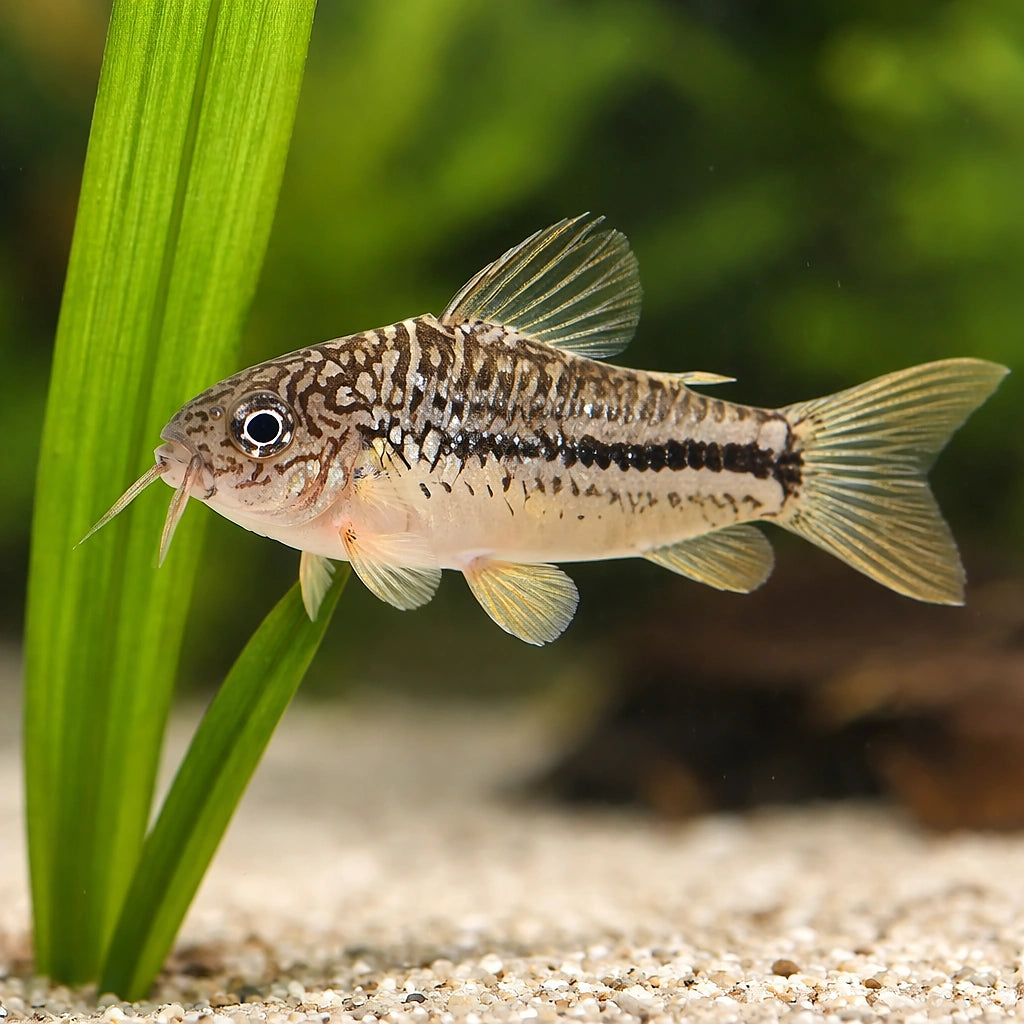 Mini Cory, Light-Spot Catfish — tropical fish for sale UK — AI scale plant view