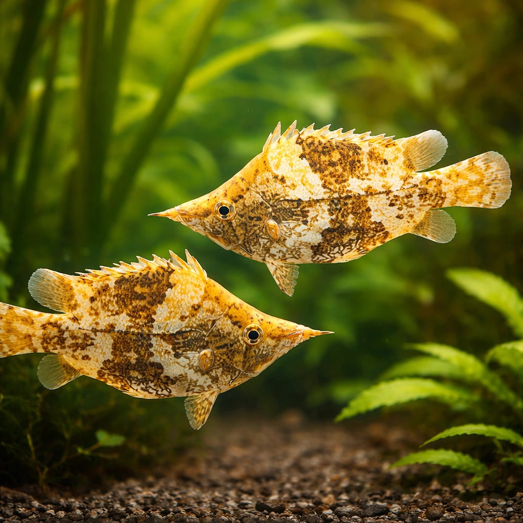 Monocirrhus polyacantus 5 - — tropical fish for sale UK — AI pair planted view