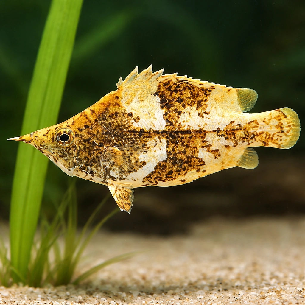 Monocirrhus polyacantus 5 - — tropical fish for sale UK — AI scale plant view