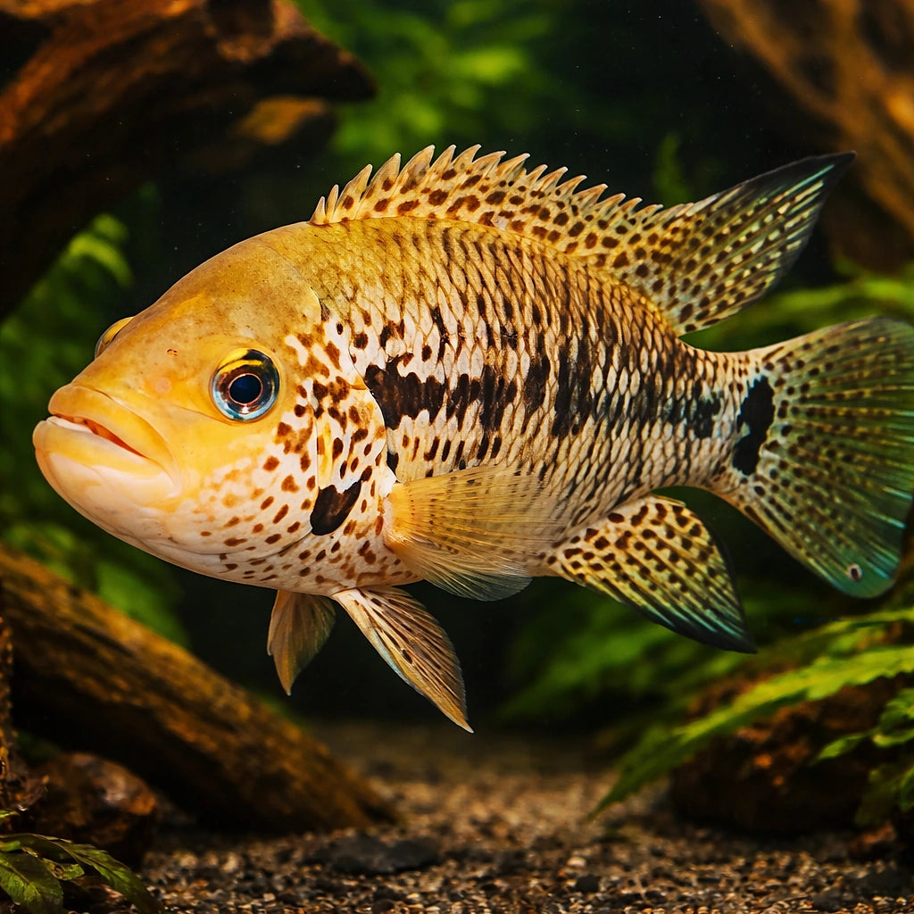 Motaguense Cichlid — tropical fish for sale UK — AI hero driftwood view