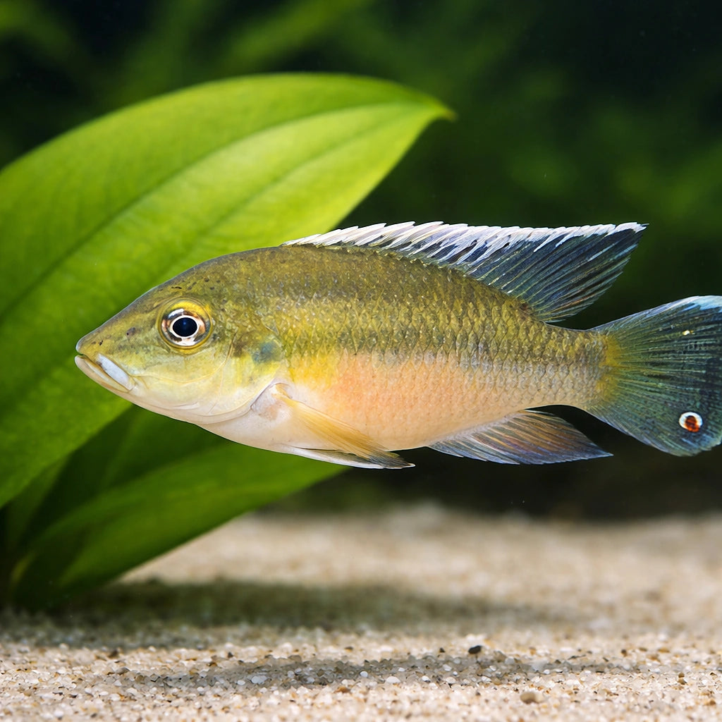 Mouthbrooding Krib, Guenthe — tropical fish for sale UK — AI scale plant view