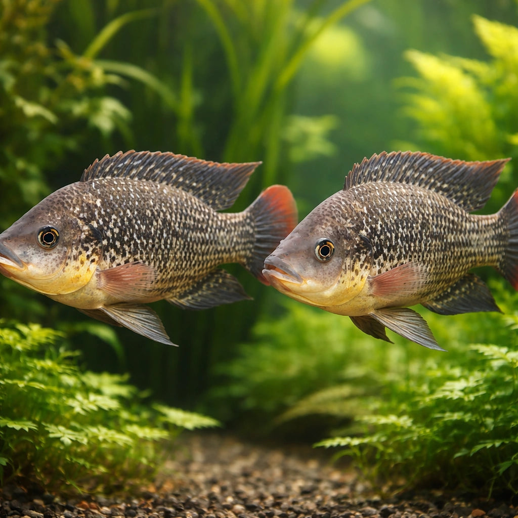 Mozambique Tilapia, Mozambi — tropical fish for sale UK — AI pair planted view