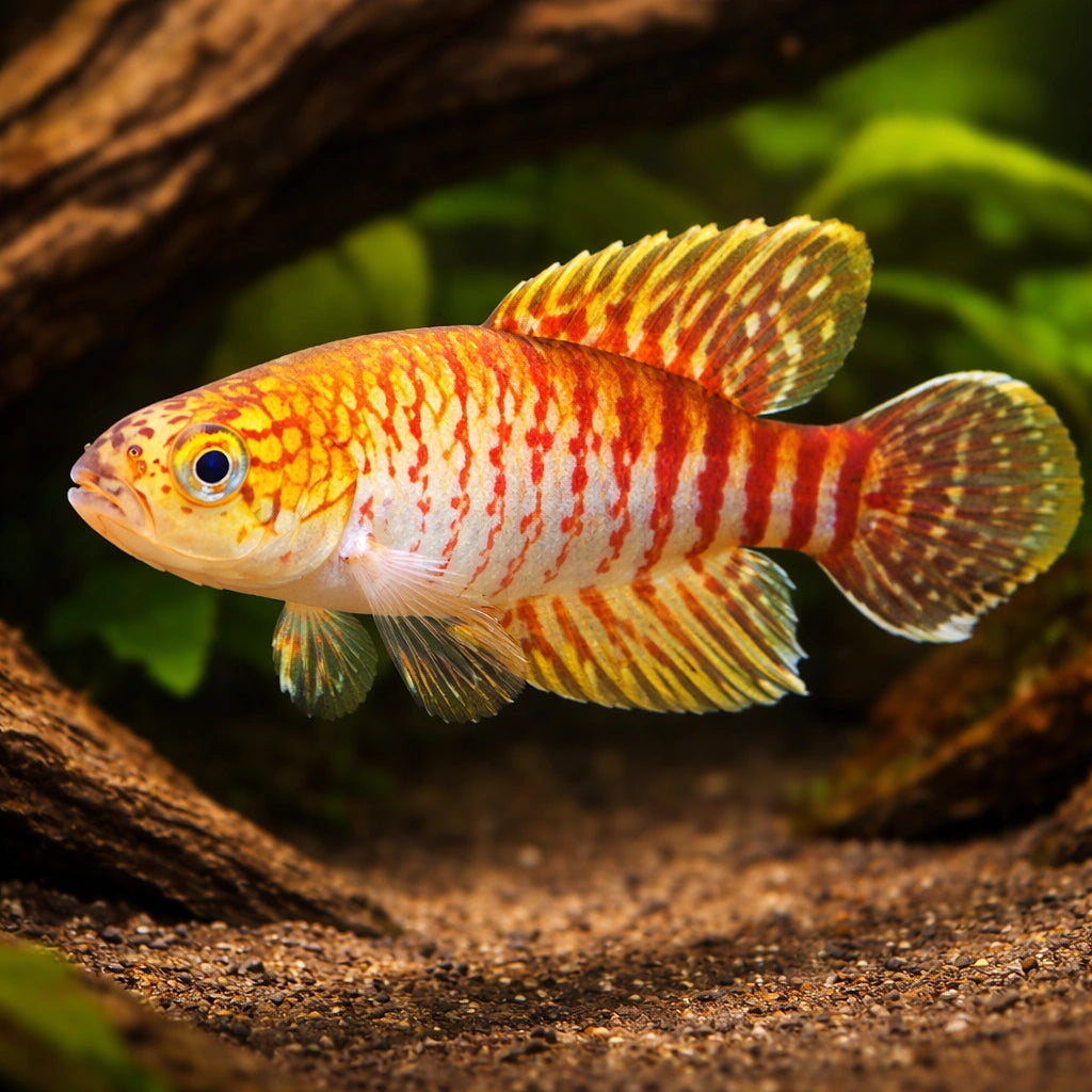Myers' Pearlfish — tropical fish for sale UK — AI hero driftwood view