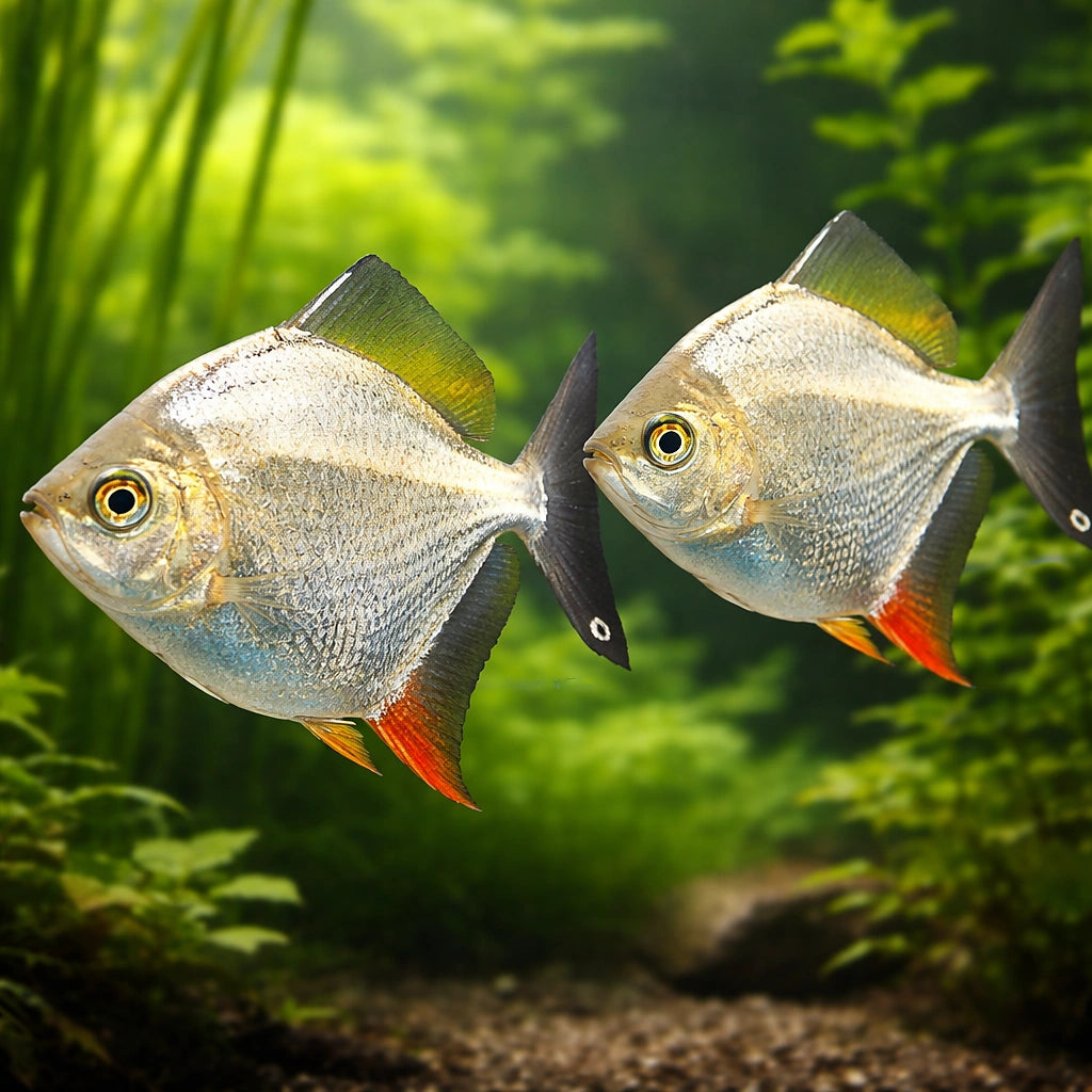 Myleus rubripinnis XXL — tropical fish for sale UK — AI pair planted view