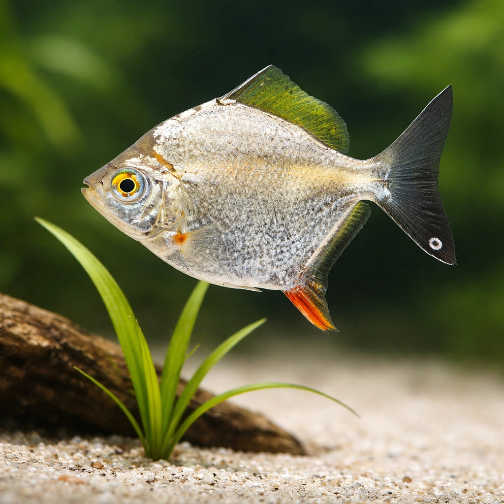 Myleus rubripinnis XXL — tropical fish for sale UK — AI scale plant view