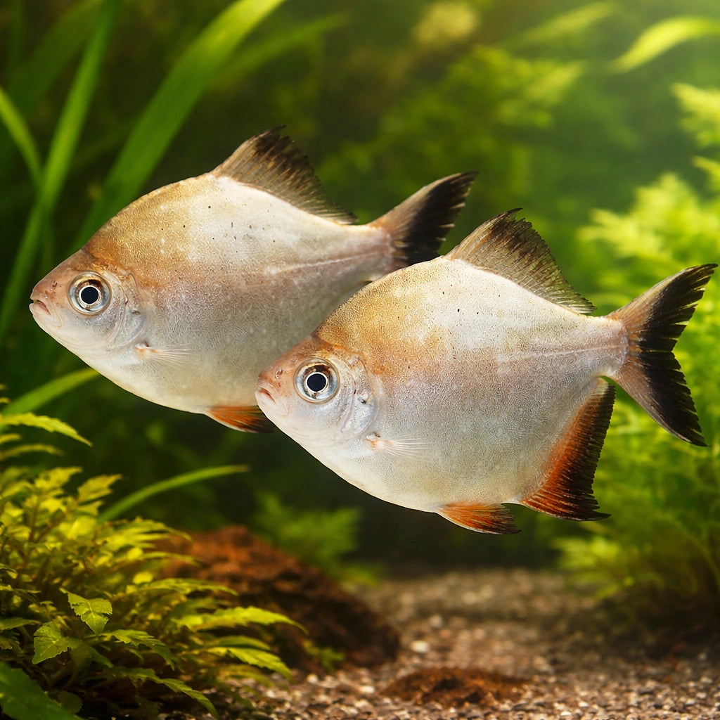 Myleus torquatus 4 - — tropical fish for sale UK — AI pair planted view