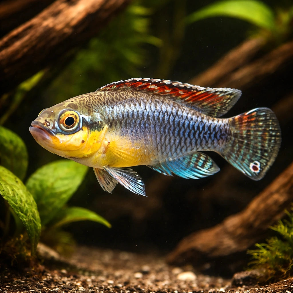 Nanochromis dimidiatus 3 - — tropical fish for sale UK — AI hero driftwood view