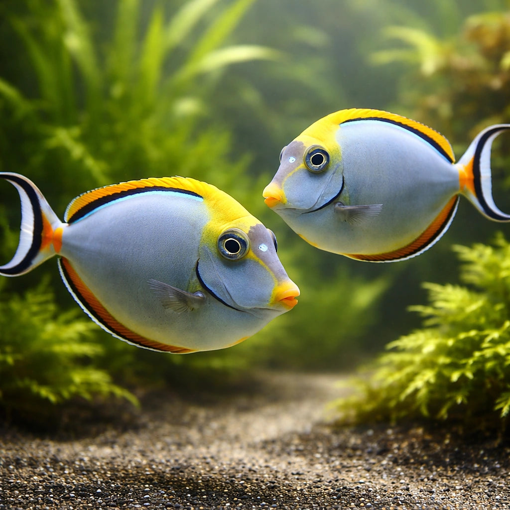 Naso elegans — tropical fish for sale UK — AI pair planted view