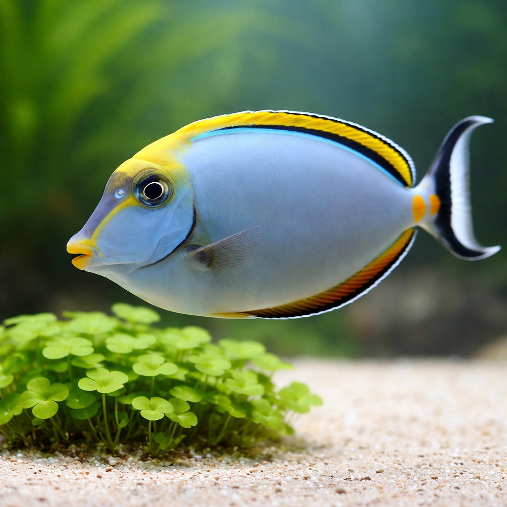 Naso elegans — tropical fish for sale UK — AI scale plant view