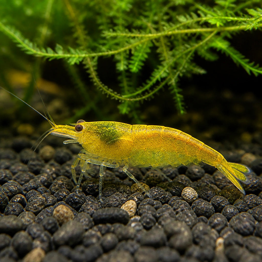 Green Orange Shrimp - Neocaridina Davidi - Aquatic Invertebrate - Crustacean — Shrimp for sale UK — AI natural aquarium view
