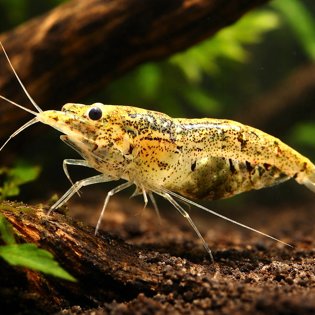 Neocaridina sp. black algae 1 - 1, — tropical fish for sale UK — AI hero driftwood view