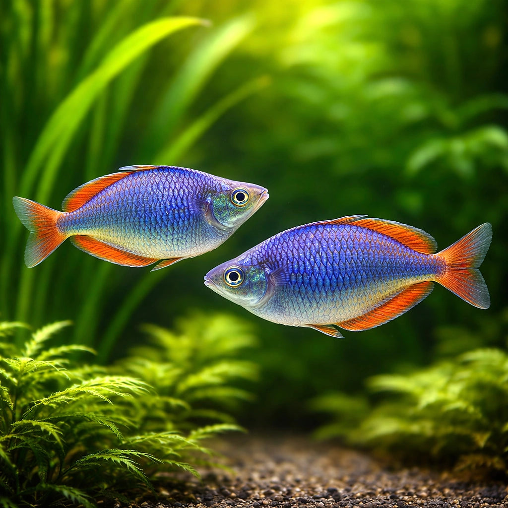 Neon Blue — Rainbowfish for sale UK — AI pair planted view