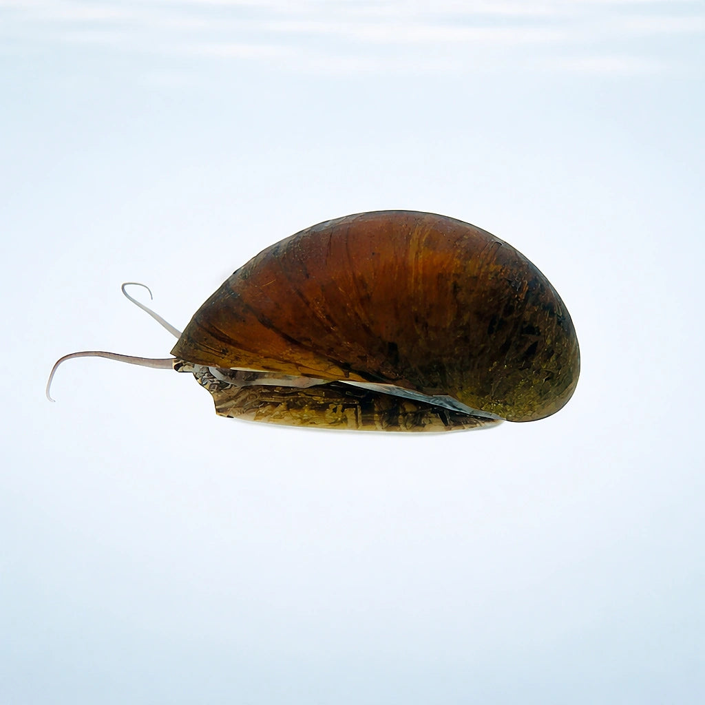 Neritina sp. black helmet 1 - — tropical fish for sale UK — AI side clean view