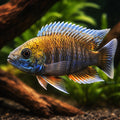 New Blue Orchid — tropical fish for sale UK — AI hero driftwood view