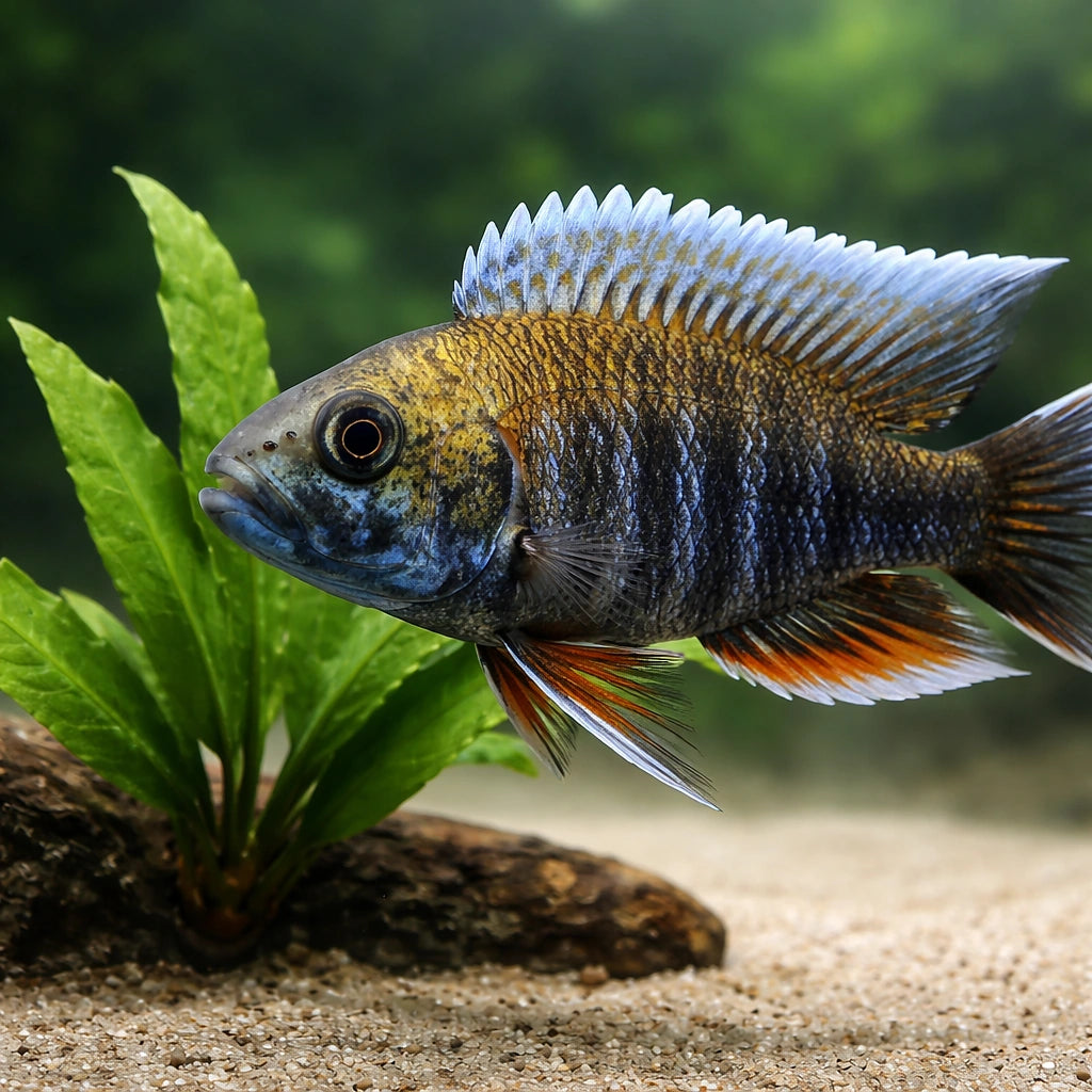 New Blue Orchid — tropical fish for sale UK — AI scale plant view