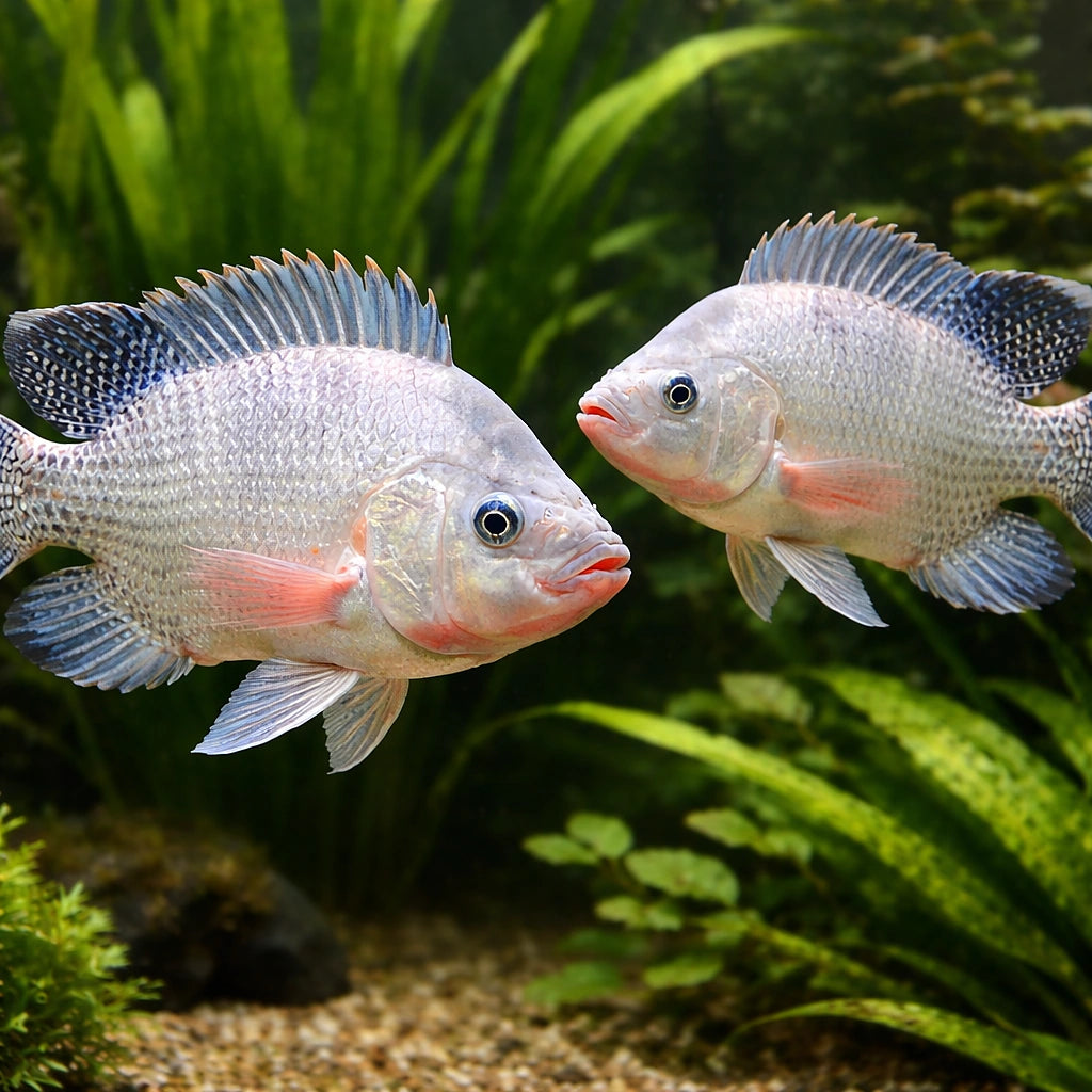 Nile tilapia — tropical fish for sale UK — AI pair planted view