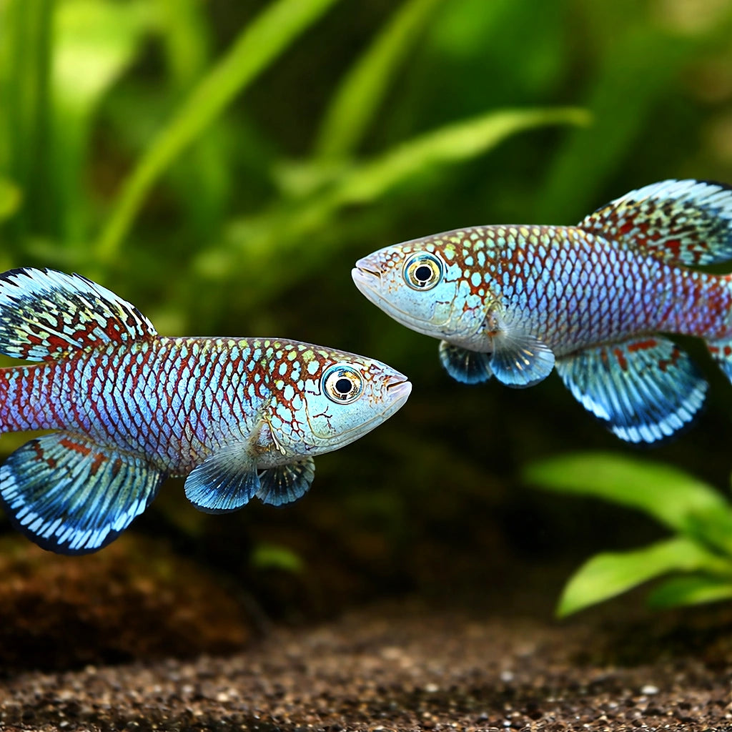 Nothobranchius eggersi blue 2,5 - 3, — tropical fish for sale UK — AI pair planted view