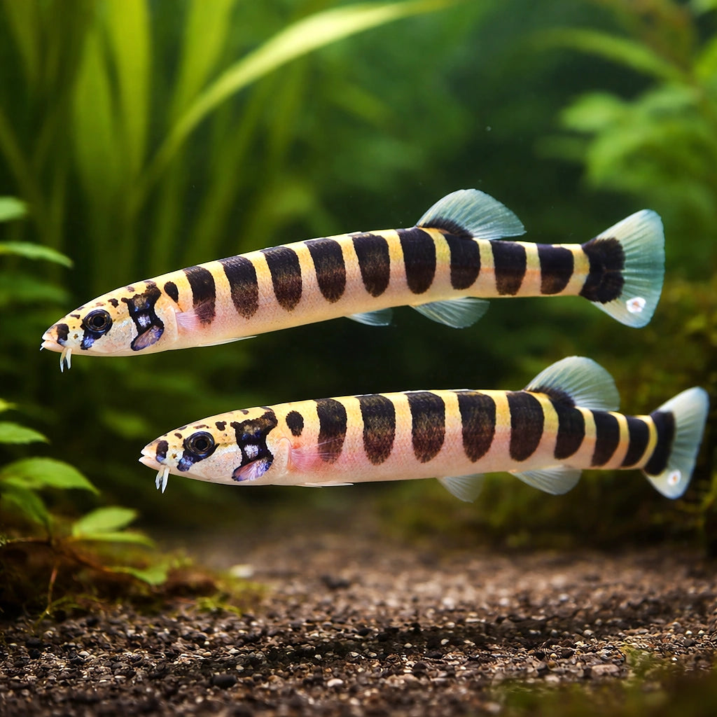 Notopterus notopterus 12 - — tropical fish for sale UK — AI pair planted view