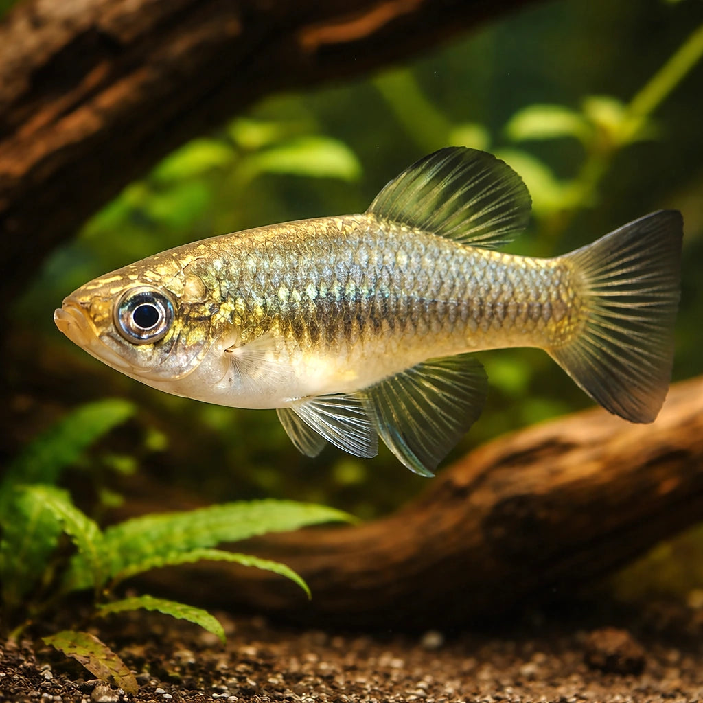 Oaxacan Blue-Eye — tropical fish for sale UK — AI hero driftwood view