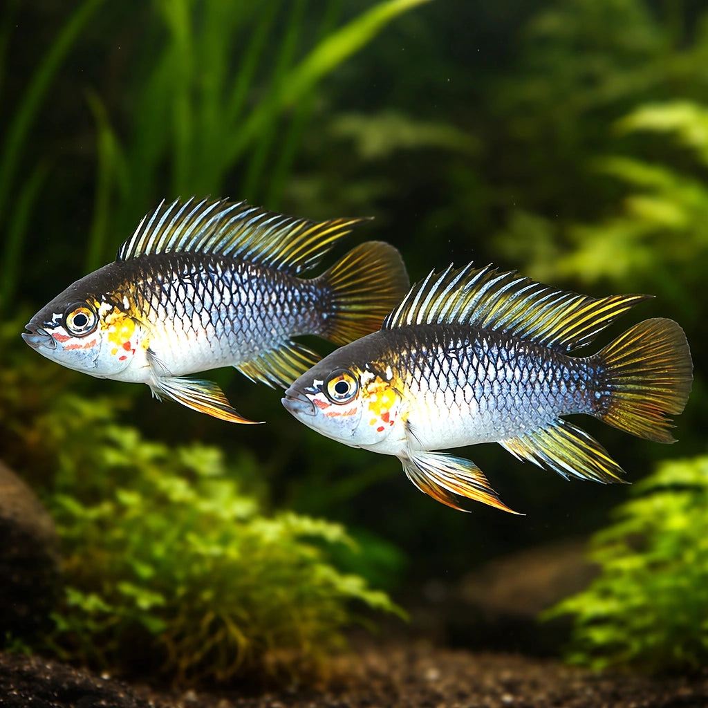Opal Dwarf Cichlid — tropical fish for sale UK — AI pair planted view