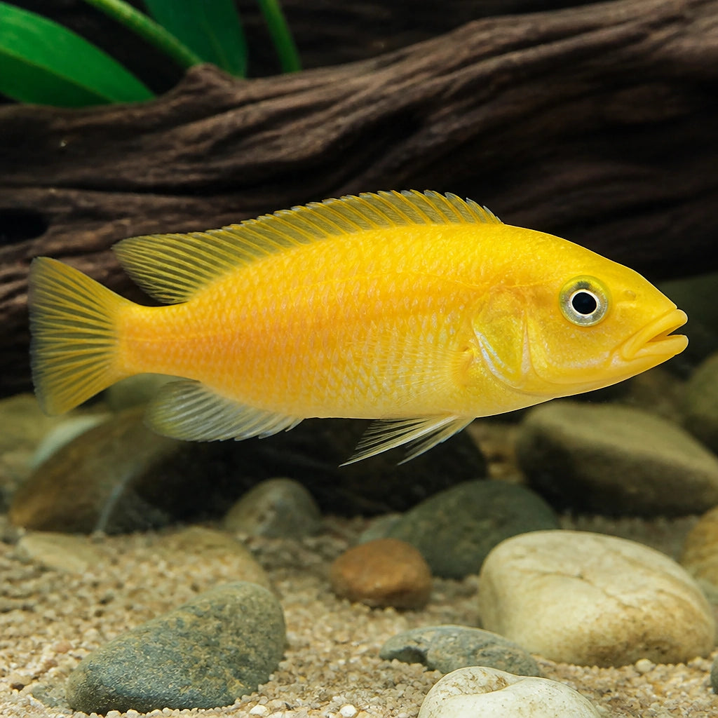 Ophthalmotilapia nasuta Kipili Gold — tropical fish for sale UK — AI natural aquarium view