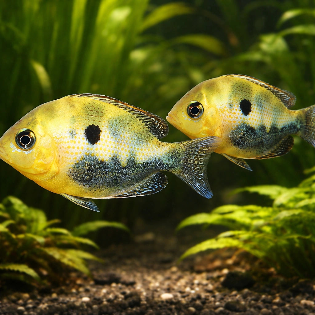 Orange Chromide — tropical fish for sale UK — AI pair planted view