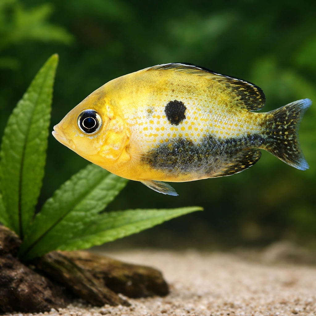 Orange Chromide — tropical fish for sale UK — AI scale plant view