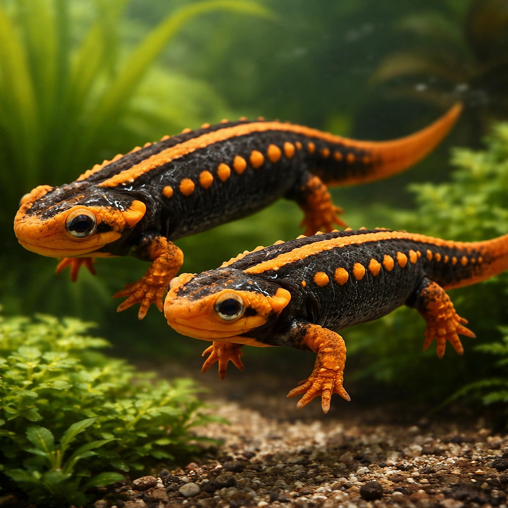 Orange newt — tropical fish for sale UK — AI pair planted view