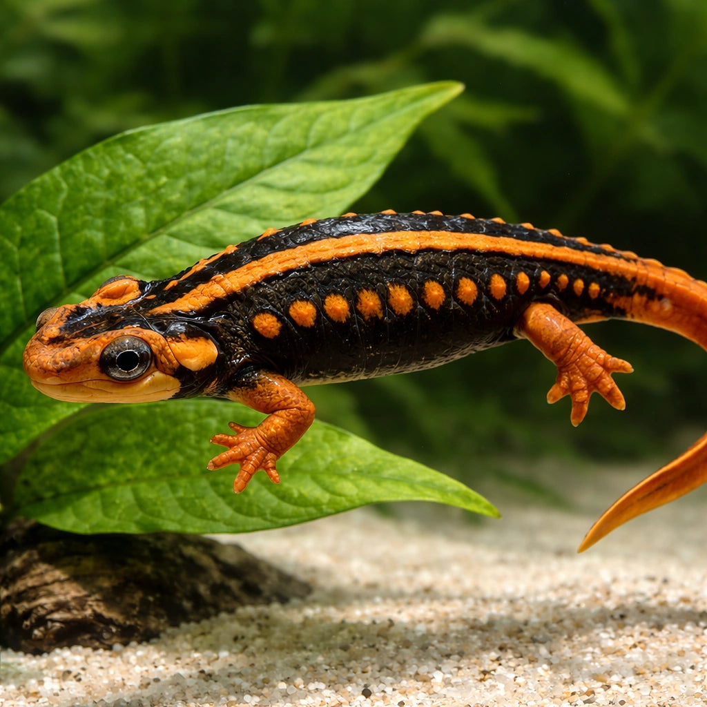 Orange newt — tropical fish for sale UK — AI scale plant view