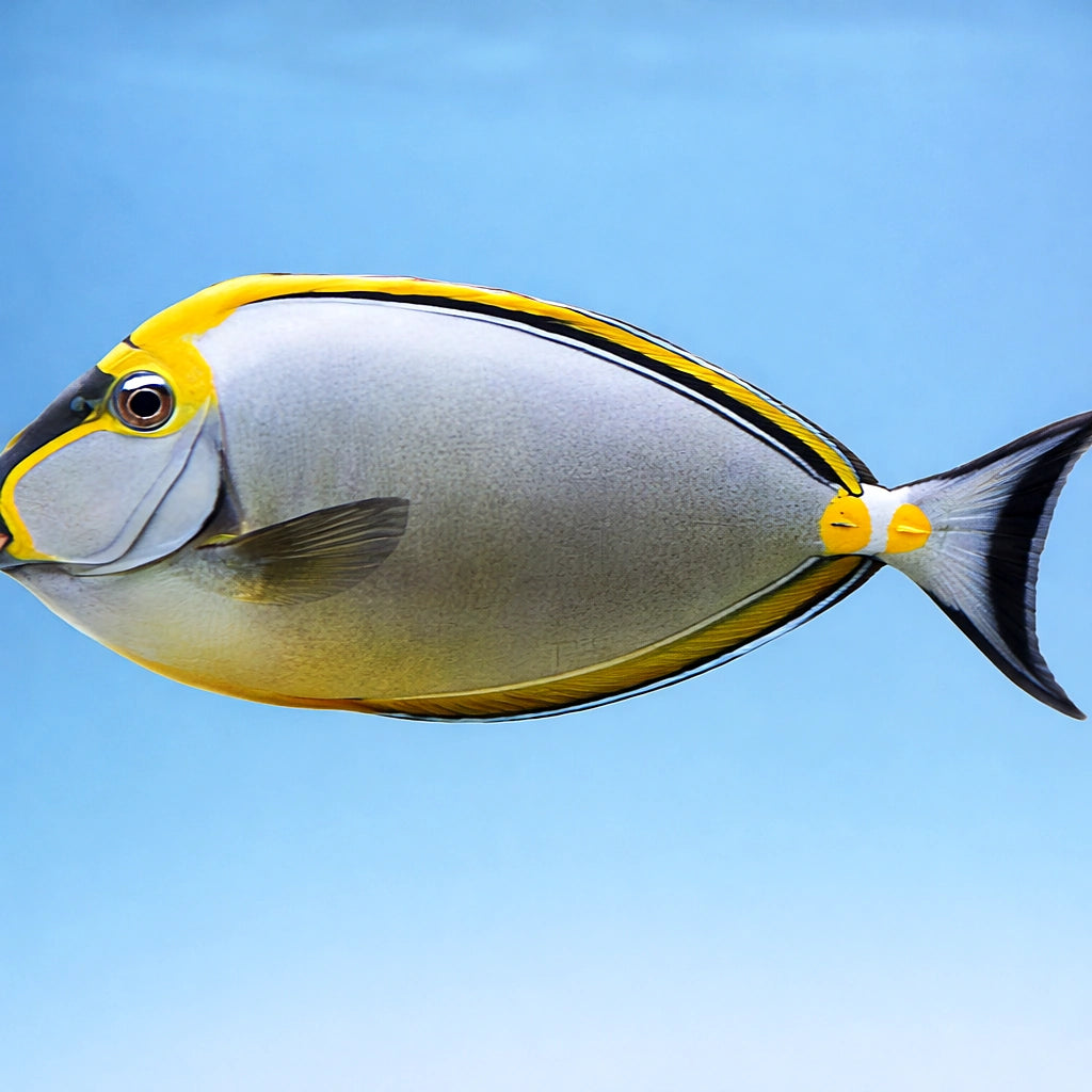 Orangespine Unicornfish M — tropical fish for sale UK — AI side clean view