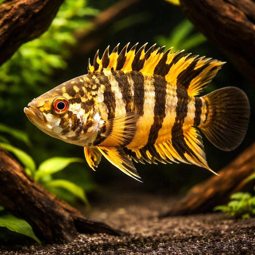 Ornate ctenopoma — tropical fish for sale UK — AI hero driftwood view