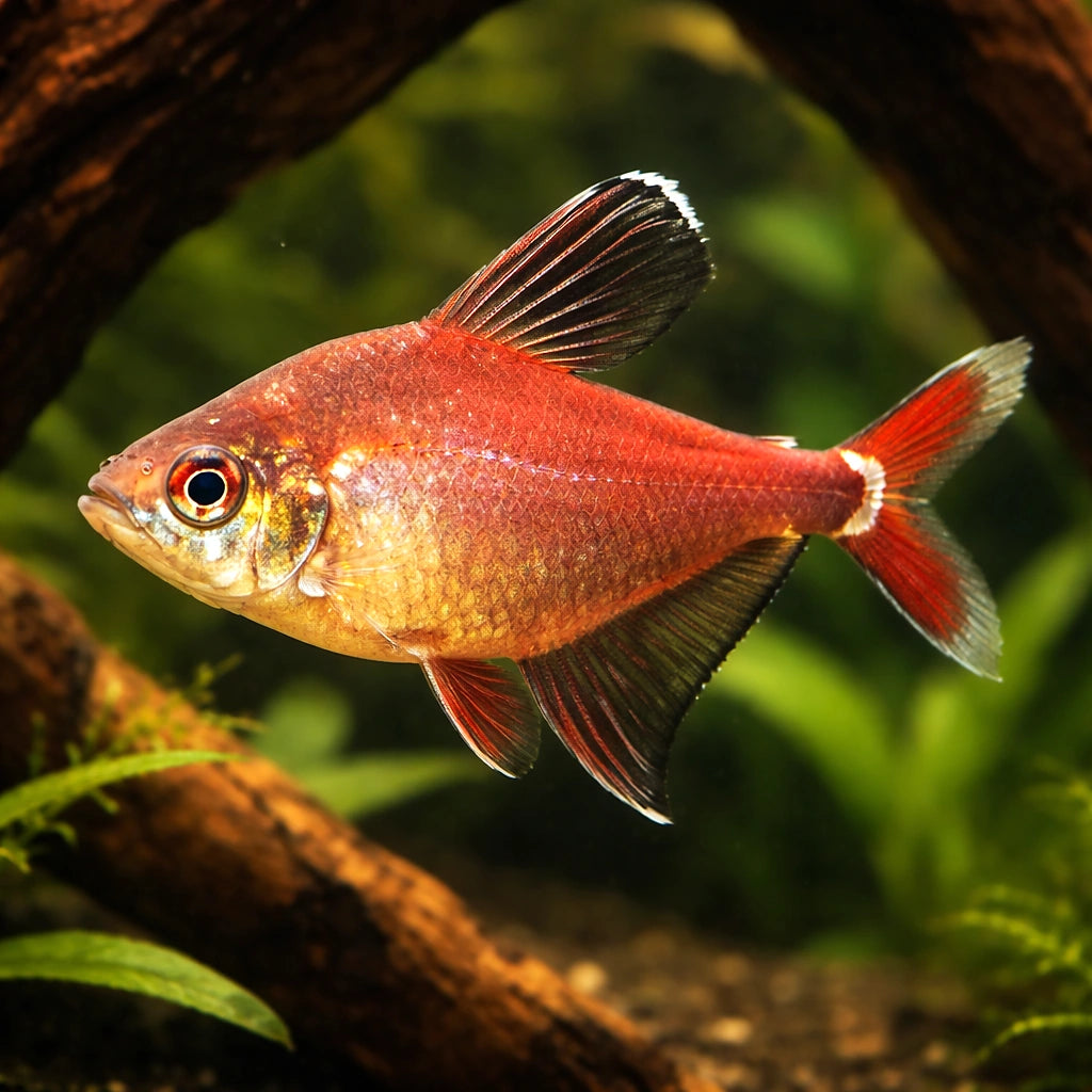 Ornate Tetra — tropical fish for sale UK — AI hero driftwood view