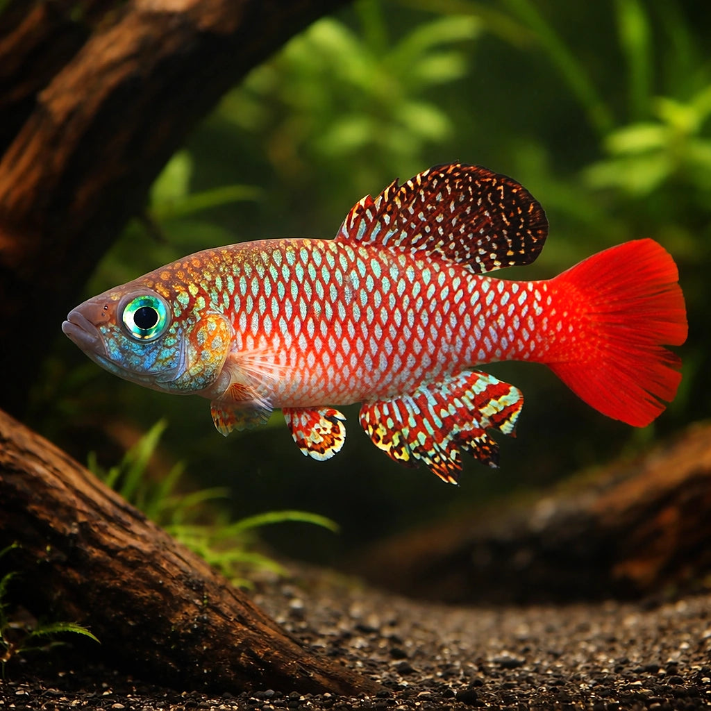 Palmquist's Nothobranch — tropical fish for sale UK — AI hero driftwood view