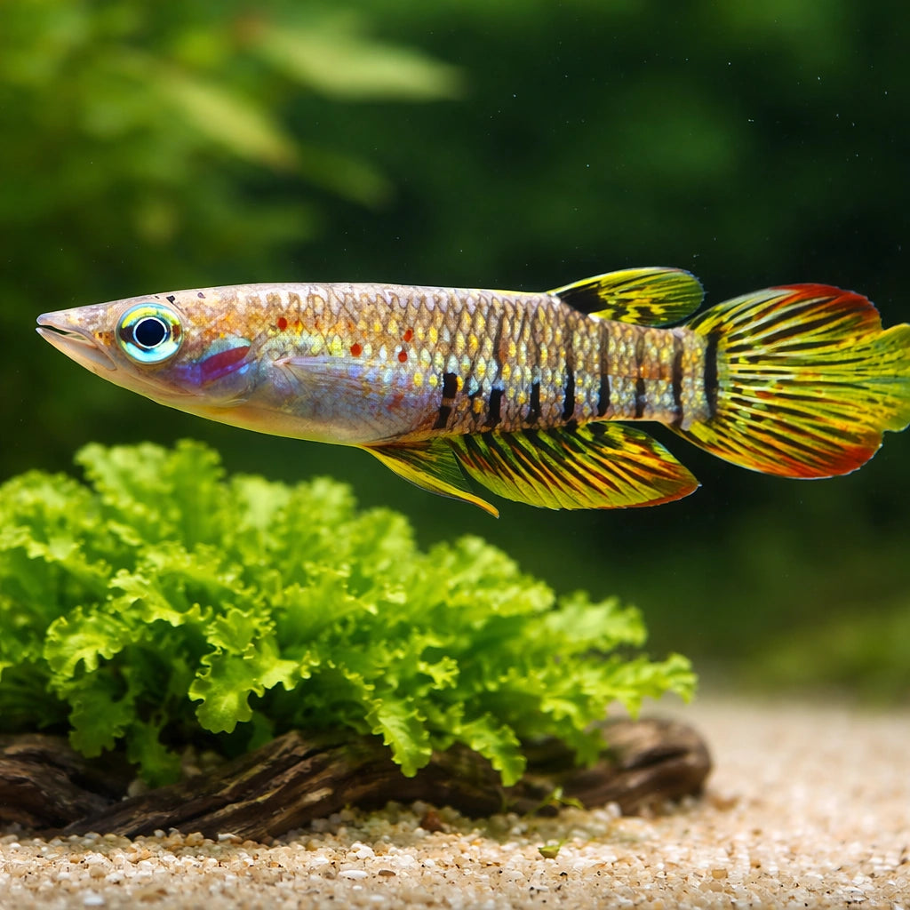 Panchax Lineatus — tropical fish for sale UK — AI scale plant view
