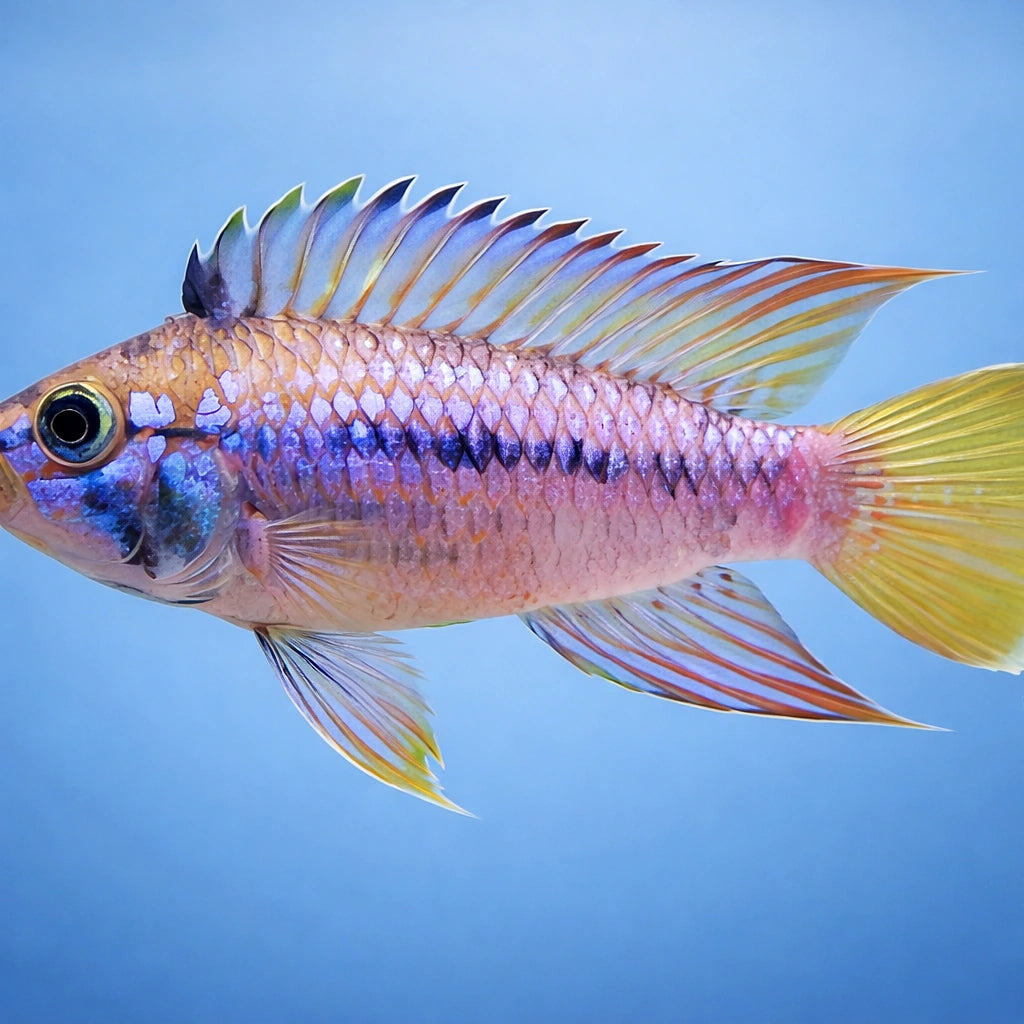 Papagalo Dwarf Cichlid — tropical fish for sale UK — AI side clean view