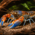 Papua red clav crayfish — tropical fish for sale UK — AI hero driftwood view