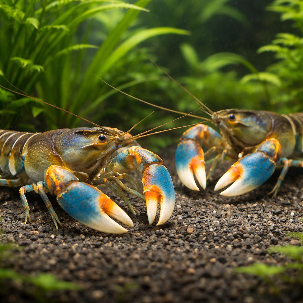Papua red clav crayfish — tropical fish for sale UK — AI pair planted view