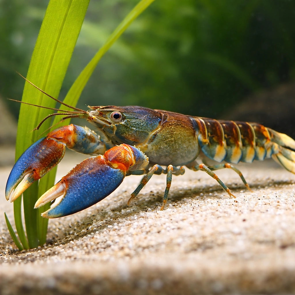 Papua red clav crayfish — tropical fish for sale UK — AI scale plant view