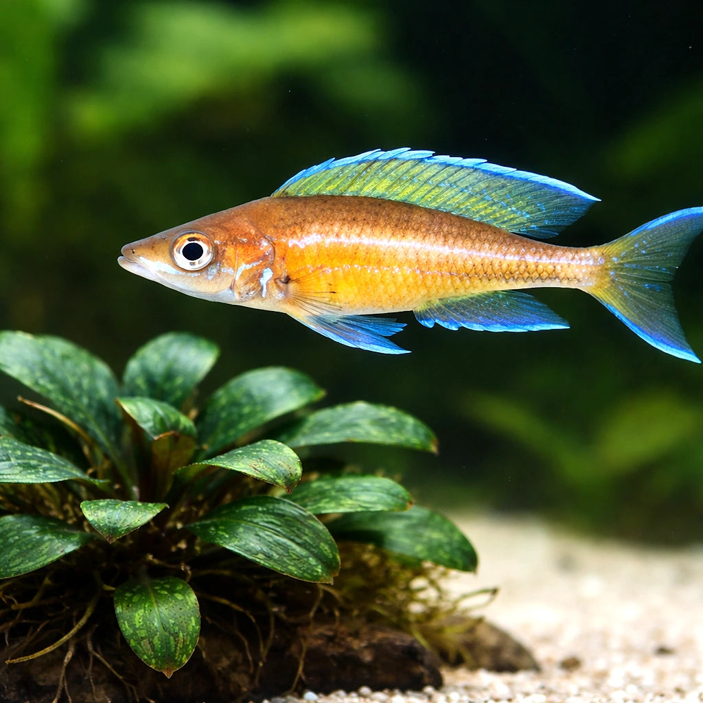 Paracyprichromis blue neon S — tropical fish for sale UK — AI scale plant view