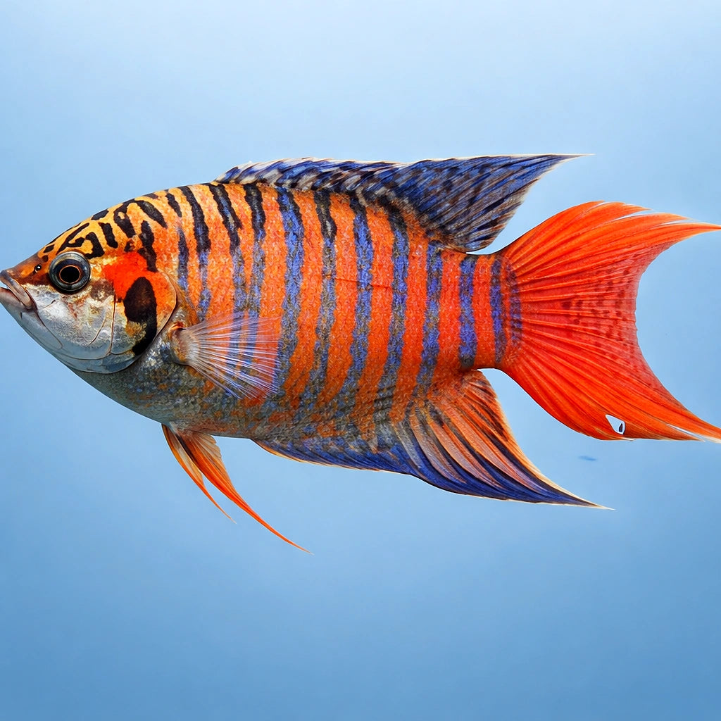 Paradise Fish blue red — Paradise Fish (Macropodus opercularis) — AI side clean view