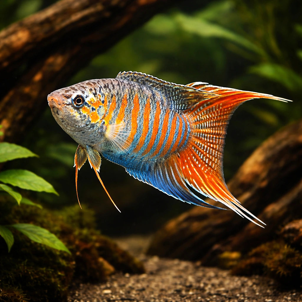 Paradise Gourami — Labyrinth Fish &amp; Gouramis for sale UK — AI hero driftwood view