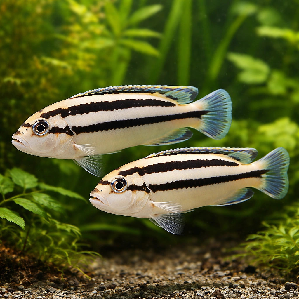 Parallel striped mbuna — tropical fish for sale UK — AI pair planted view