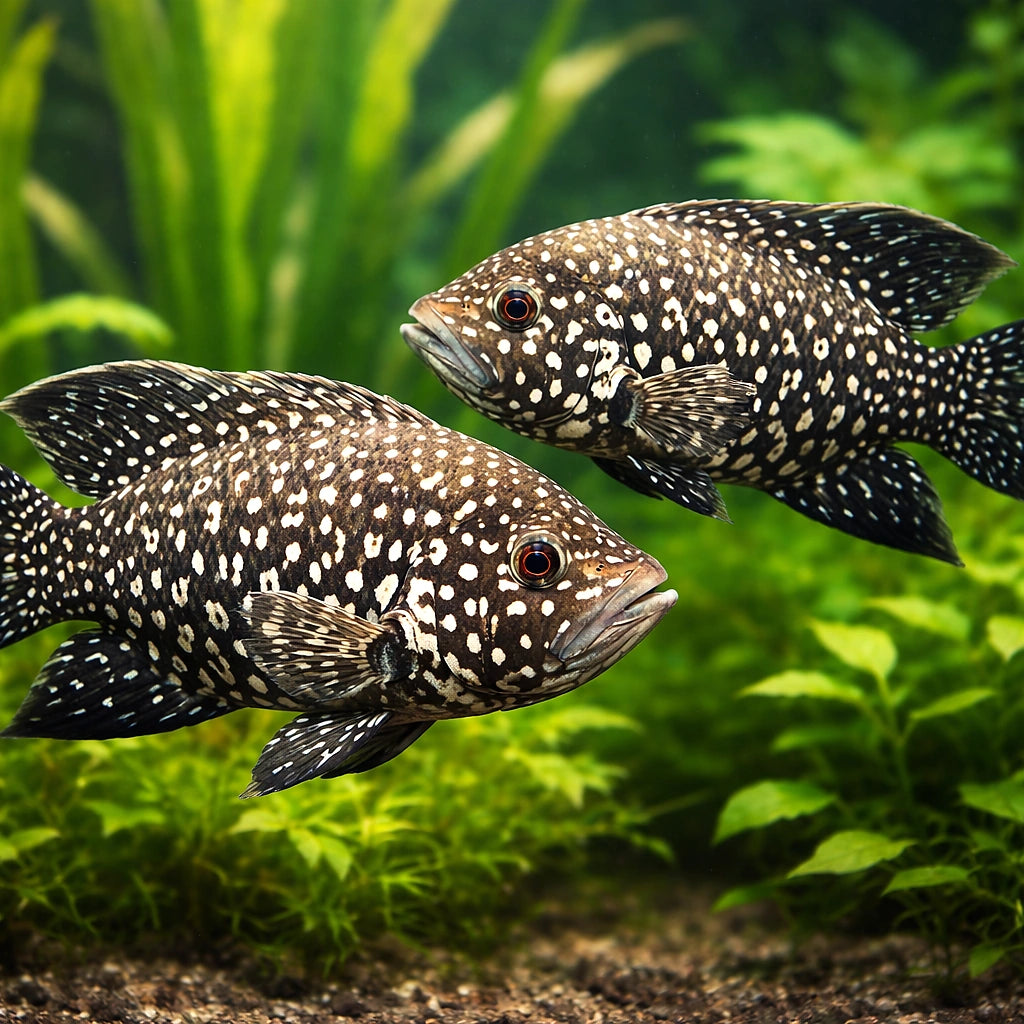 Paratilapia blekkeri 3 - — tropical fish for sale UK — AI pair planted view